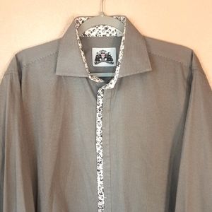 BG The Authentic Shirt Maker by Bogosse Pinstripe w Floral Shirt
